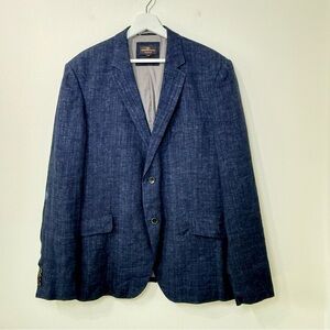 Rodd & Gunn Italy Men's Blue 100% Cotton 2 Buttons Blazer Modern Fit XL